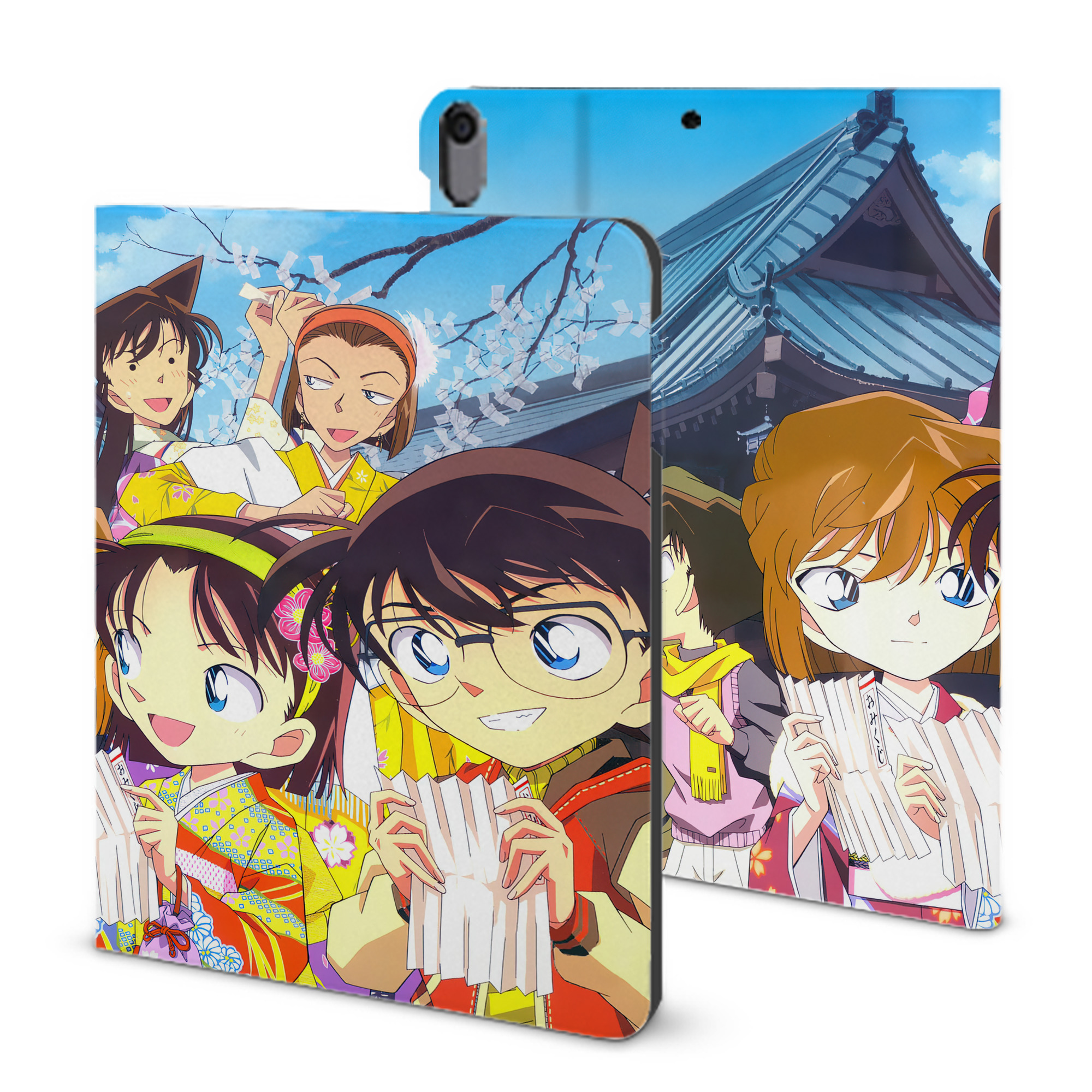 （画像用） 名探偵コナン Detective Conan IPad ケース ブック型 PUレザー TPU 耐衝撃 軽量 薄型 ペン収納なし 全面保護 IPad 各モデル対応